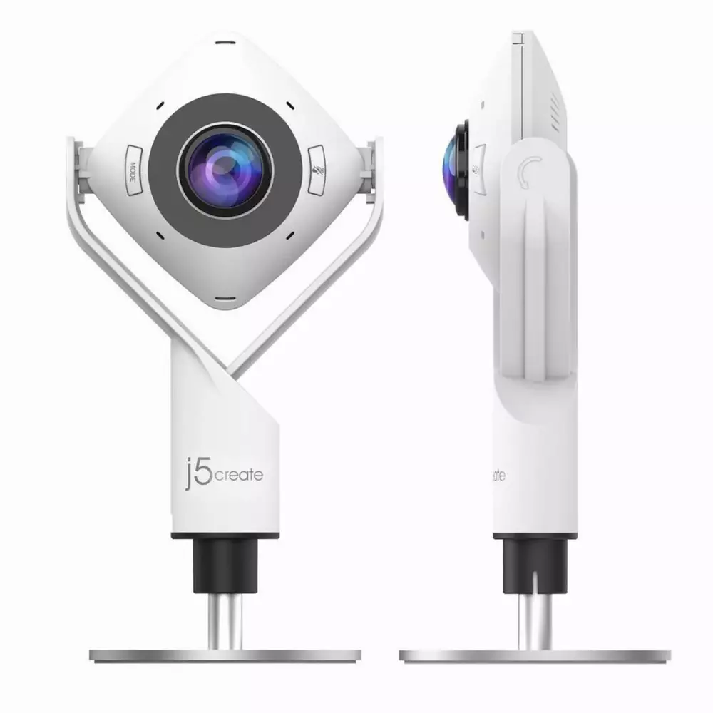 Уеб камера j5create JVCU360, UltraHD, микрофон, USB, 360&deg; All Around, Черен