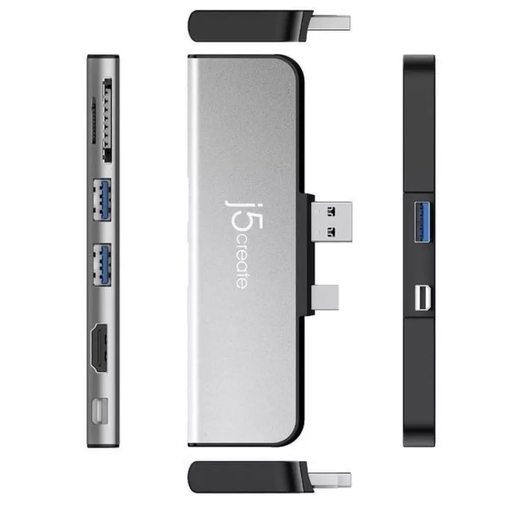 Докинг станция j5create JDD320B, за Surface Pro 4/5/6, USB-A Mini DP, Черен