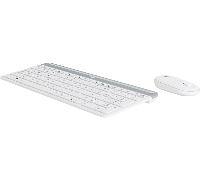Kомплект безжични клавиатура с мишка Logitech MK470, Бяла