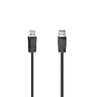 Кабел HAMA  USB 3.0, USB-A мъжко - USB-А мъжко, 1.5 м, 5Gbit/s, екраниран