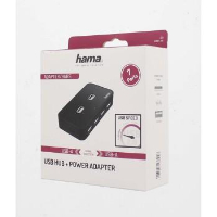 USB хъб със захранване HAMA, USB 2.0, 1:7,Черен