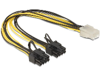 Кабел DeLock PCI Express power 6 pin женско > 2 x 8 pin мъжко, 30 cm