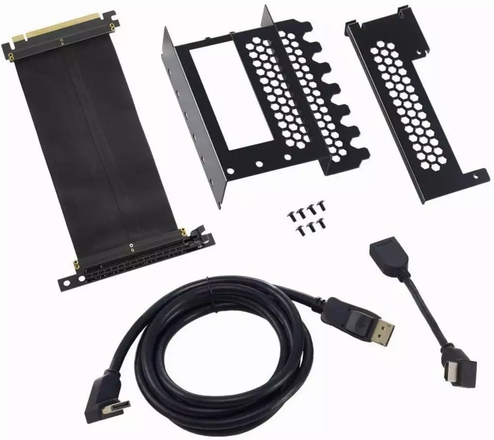 CableMod универсален брекет и кабел за вертикален монтаж за видео карта PCIe x16, 1x DisplayPort, 1x HDMI кабел