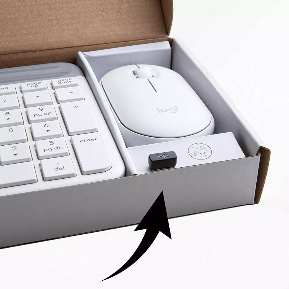 Комплект клавиатура и мишка Logitech MK470 Slim Wireless Combo White
