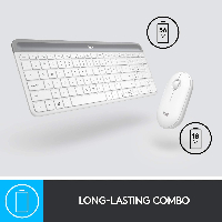 Комплект клавиатура и мишка Logitech MK470 Slim Wireless Combo White
