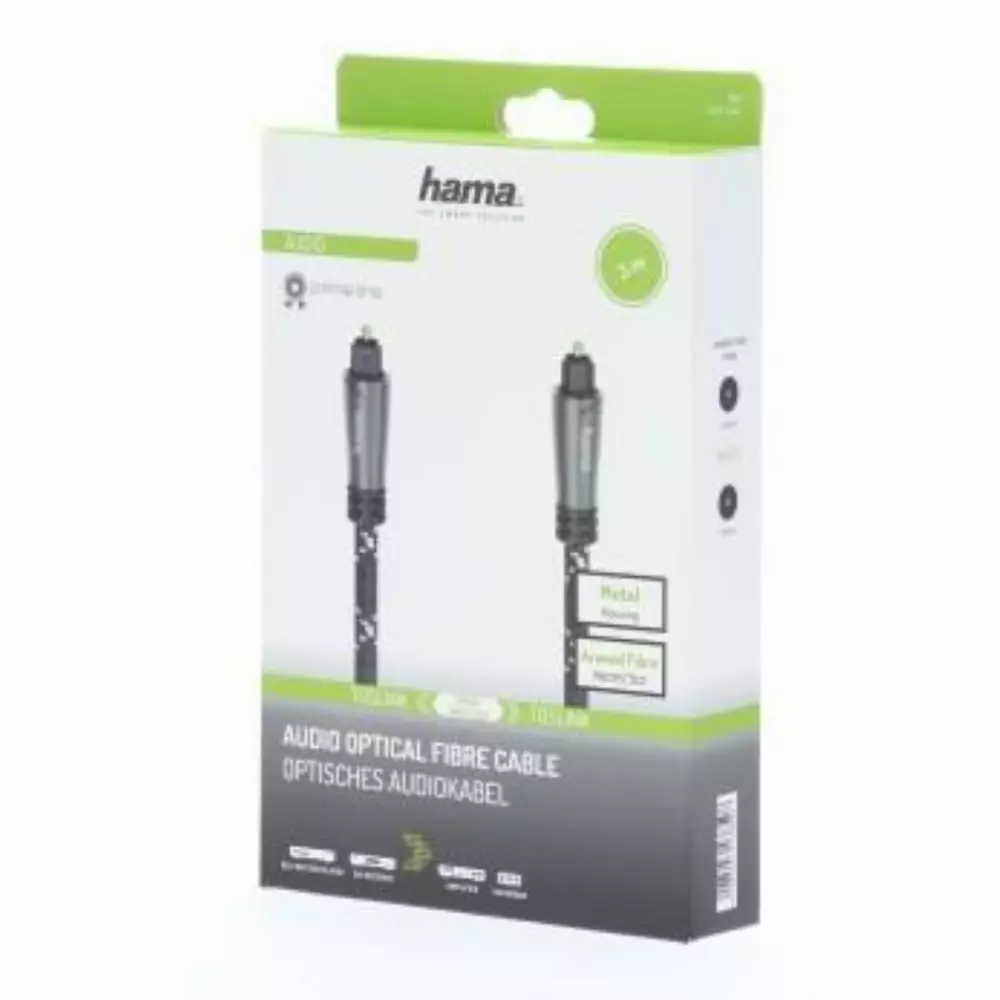 Оптичен аудио кабел HAMA ODT plug (Toslink), метал, 3 м