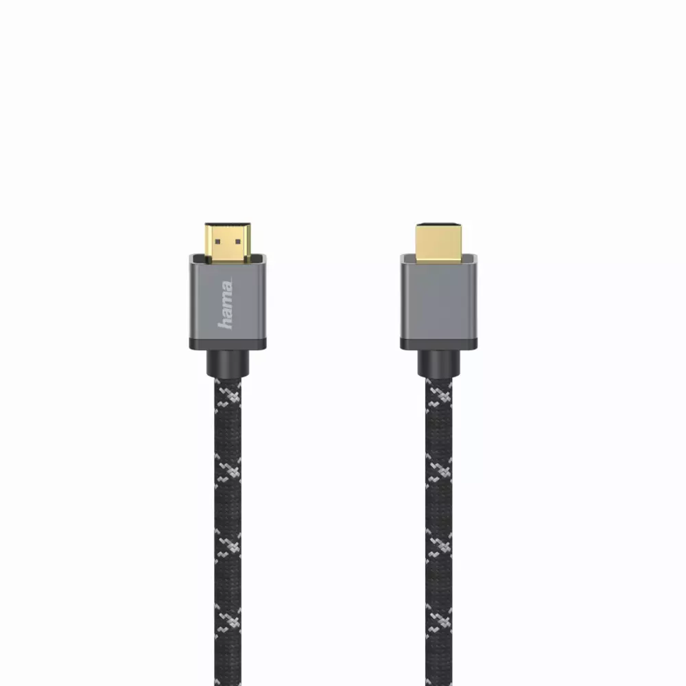 Кабел HAMA Ultra HD HDMI мъжко - HDMI мъжко, 8K, 48GB/s,метал, 1 м, позл. конектори