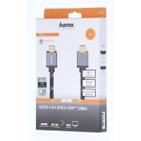 Кабел HAMA Ultra HD HDMI мъжко - HDMI мъжко, 8K, 48GB/s,метал, 1 м, позл. конектори