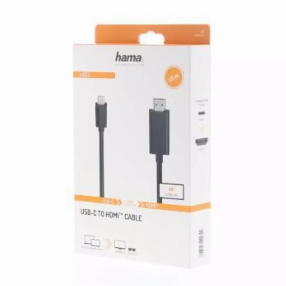 Кабел HAMA USB-C - HDMI мъжко, Ultra-HD, 4K, 3 м, 3 звезди