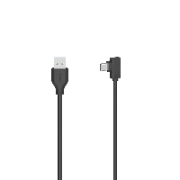 Кабел HAMA USB-C мъжко- USB A, 90&deg;, 0.75 м, USB 2.0, 480Mbit/s, Черен