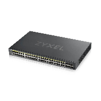 Суич ZYXEL GS1920-48HP, 44х GbE порта, 4х Combo порта SFP/RJ-45, управляем, за монтаж в шкаф