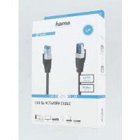 Мрежов кабел HAMA, CAT 6a, 10 Gbit/s, S/FTP, 5 m, Черен