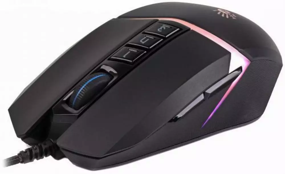 Геймърска мишка А4 Bloody W60 Max Stone, Оптична, Жична, USB, RGB, 10000cpi, 8бутона, Черен - W60-STONE
