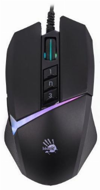 Геймърска мишка А4 Bloody W60 Max Stone, Оптична, Жична, USB, RGB, 10000cpi, 8бутона, Черен - W60-STONE