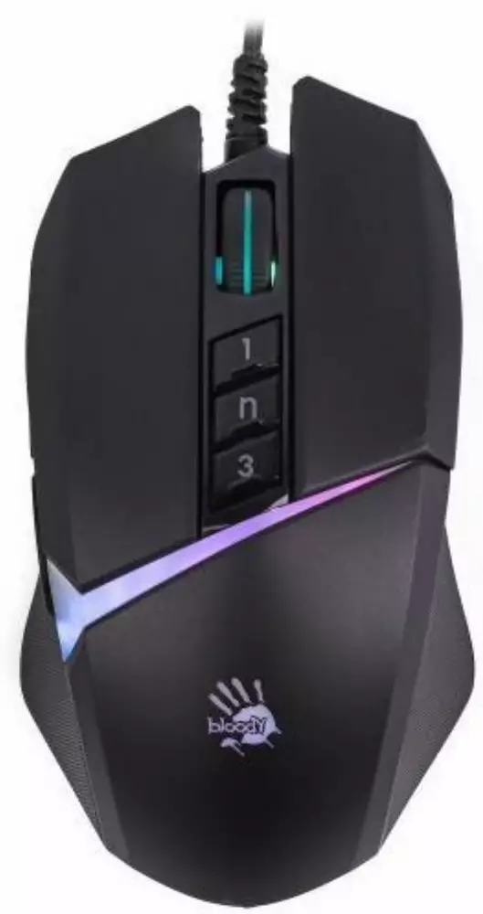 Геймърска мишка А4 Bloody W60 Max Stone, Оптична, Жична, USB, RGB, 10000cpi, 8бутона, Черен - W60-STONE