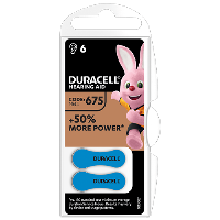 Батерия цинково въздушна DURACELL ZA675 6 бр. бутонни за слухов апарат в блистер