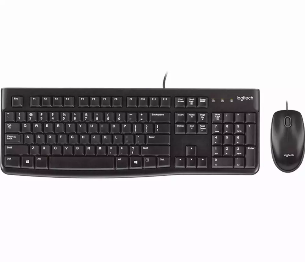 Клавиатура + мишка Logitech MK120 Corded Desktop Black US/BG - 920-002535