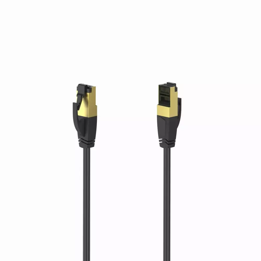 Мрежов пач кабел HAMA S/FTP, CAT 8, RJ-45 - RJ-45, 40Gbit/s, 5.0 m, Halogen-free, Черен