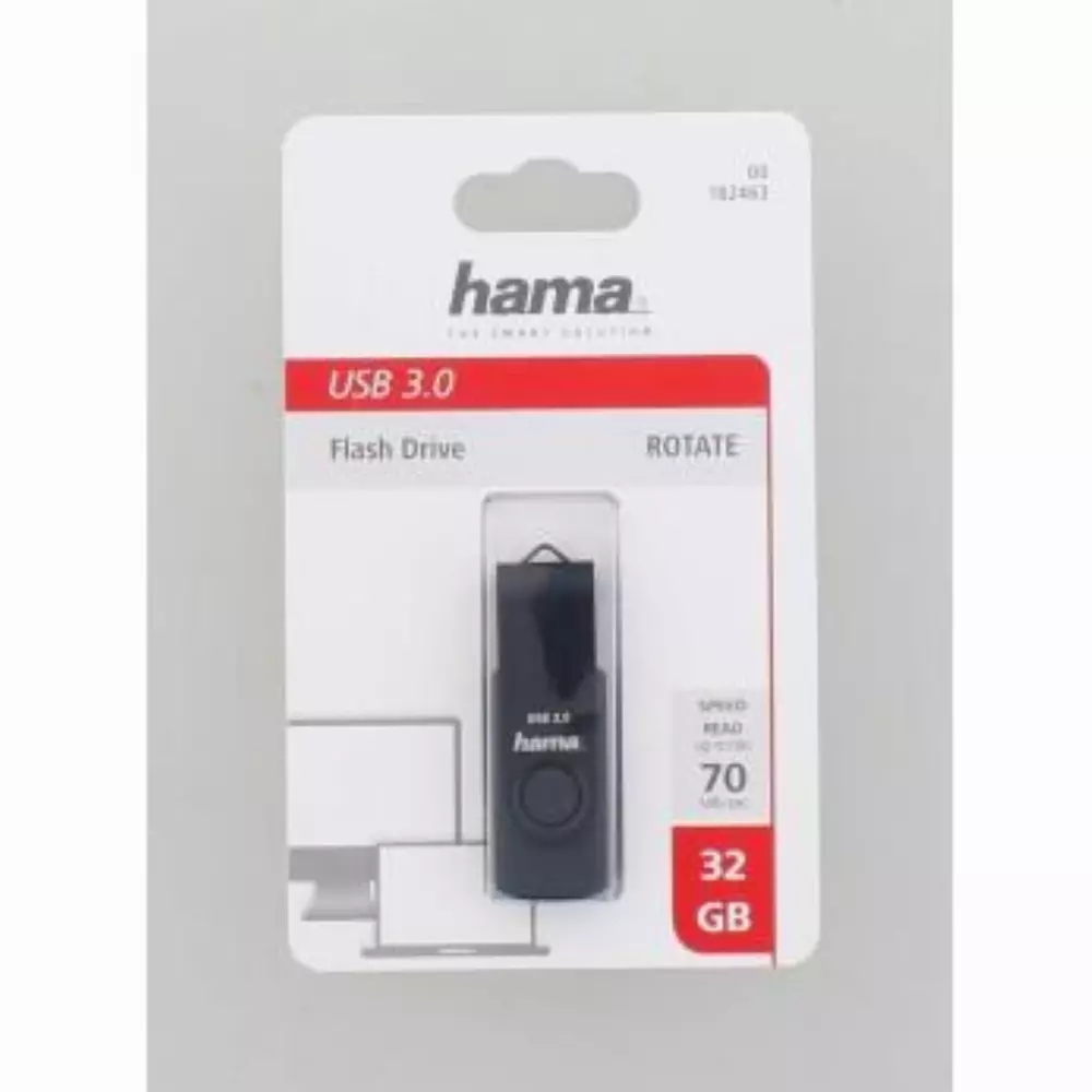 USB памет HAMA Rotate, 32GB, 70 MB/s, Петролно синьо