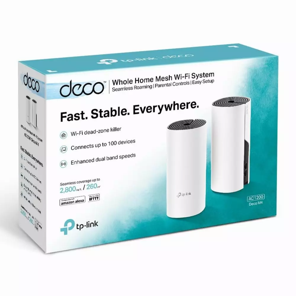 Безжична меш система TP-Link Deco M4, AC1200 Gigabit Mesh Wi-Fi система за целия дом