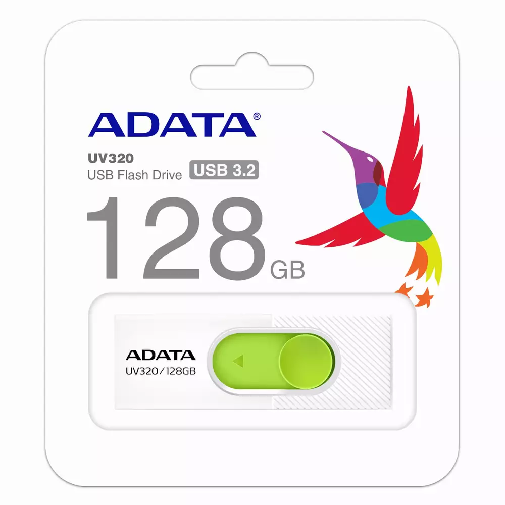 USB флашка ADATA UV320 128GB USB 3.1 White - AUV320-128G-RWHGN