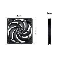 Вентилатор Arctic P12 SLIM PWM PST Fan 120x120x15mm 300-2100 RPM - ACFAN00187A   