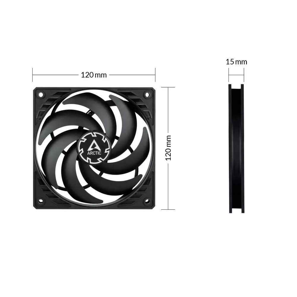 Вентилатор Arctic P12 SLIM PWM PST Fan 120x120x15mm 300-2100 RPM - ACFAN00187A   