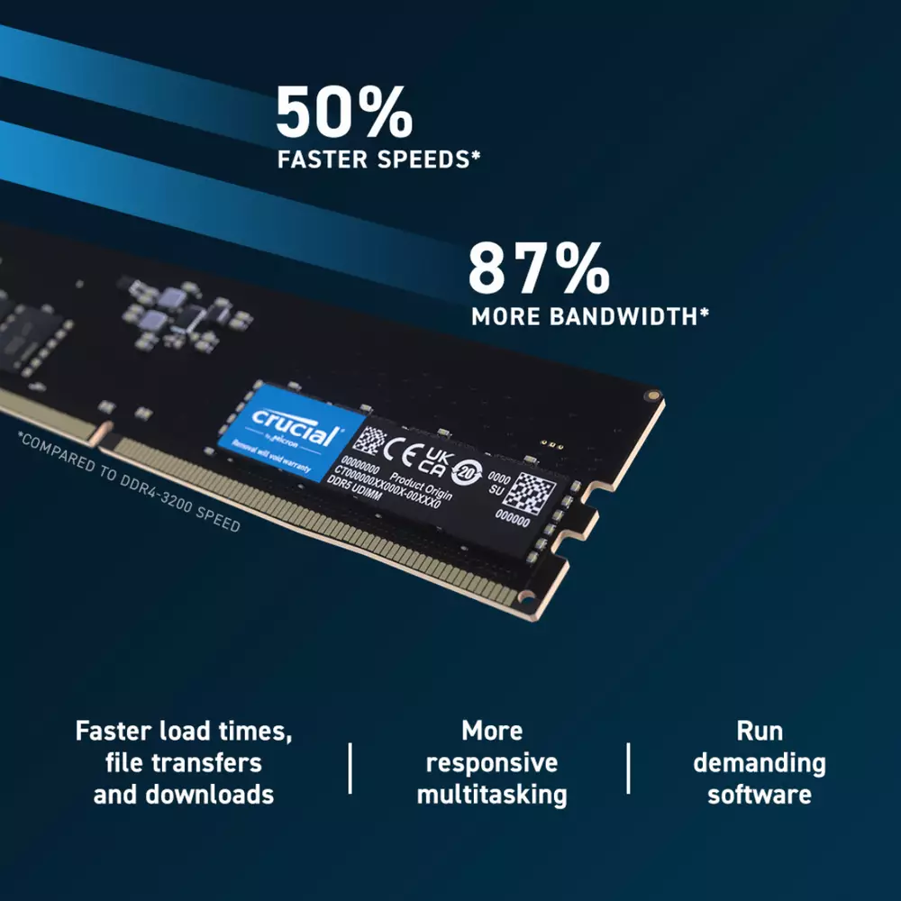 Памет Crucial 16GB DDR5 4800MHz - CT16G48C40U5