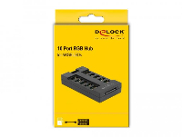 RGB хъб Delock 64128, 10 портов ARGB LEDs, Черен