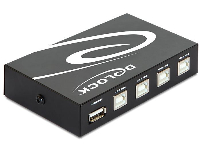 Превключвател Delock 87634, Ръчен, 4 x USB 2.0 порта, Черен