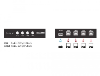 Превключвател Delock 87634, Ръчен, 4 x USB 2.0 порта, Черен