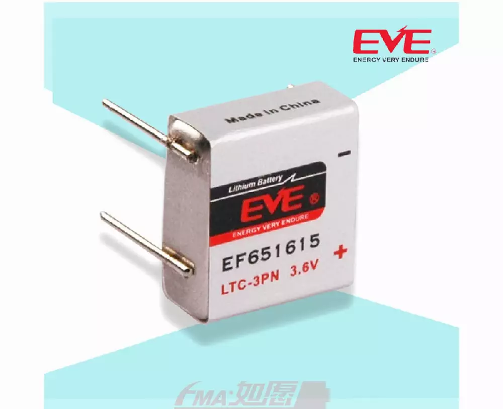Литиево тионилхлоридна  батерия LTC-3PN  EP651615 industrial 3,6V  400mAh EVE BATTERY