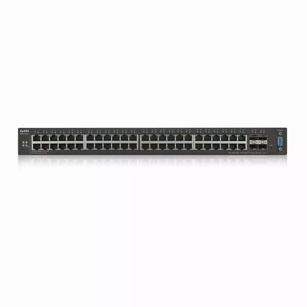Суич ZYXEL XGS2210-52, 48 портов Gigabit, управляем L3, 4xSFP за монтаж в шкаф