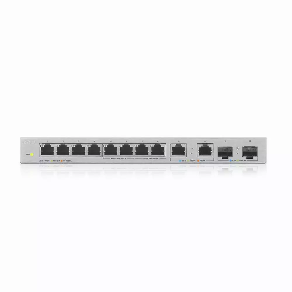Суич ZYXEL XGS1010-12, 10 портов неуправляем, Gigabit, 2xSFP 