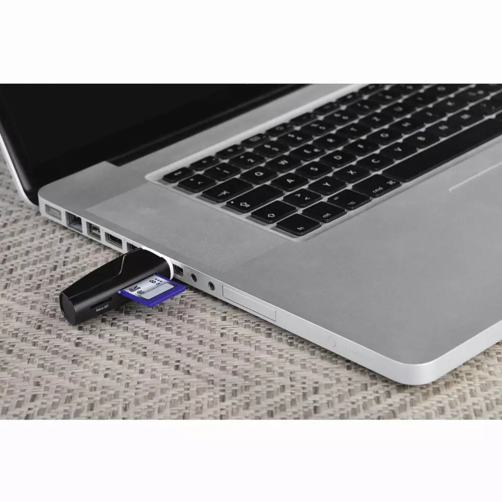 Четец за карти HAMA, USB 2.0, SD/microSD, SD/SDHC/SDXC, Черен
