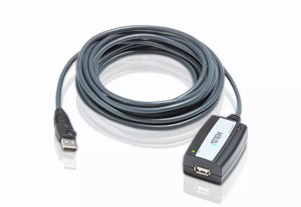 Удължителен кабел ATEN UE250, USB-A мъжко - USB-A женско , 5 м, USB 2.0, Черен