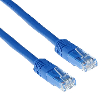Мрежов пач кабел ACT U/UTP, CAT 6, RJ-45 - RJ-45, 0.5 m, Медни проводници, Син, Булк опаковка