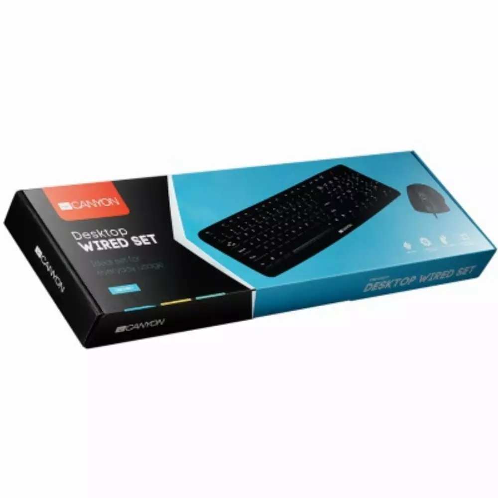 Клавиатура с мишка Canyon CNE-CSET1-BG USB Water Resistant BG layout
