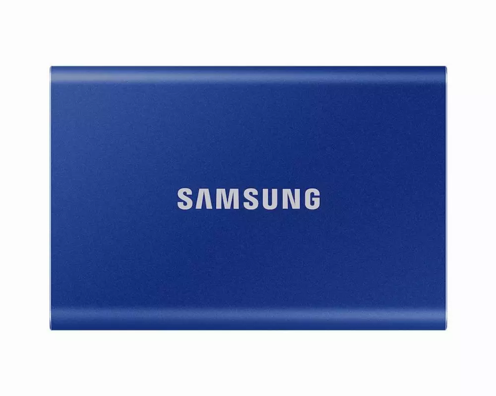 Външен SSD Samsung T7 Indigo Blue 1TB NVMe USB-C Blue