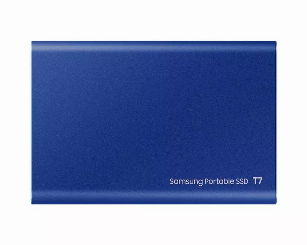 Външен SSD Samsung T7 Indigo Blue 1TB NVMe USB-C Blue
