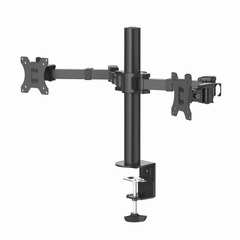 Стойка за 2 монитора за бюро HAMA Регулируема, 13" - 35", 15 кг, Swivel/Tilt, Черен