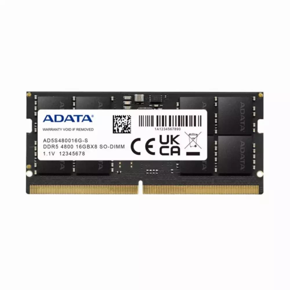 Памет ADATA 16GB DDR5 4800MHz SODIMM CL40 - AD5S480016G-S