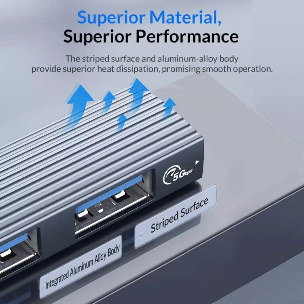 USB хъб Orico HUB 3 port USB3.0/2.0 TYPE-C Aluminum - AH-W13-GY