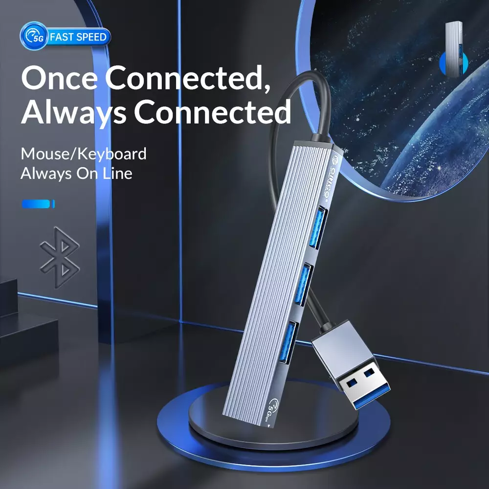 USB хъб Orico HUB 4 port USB 3.0 Aluminum - AH-A13-GY