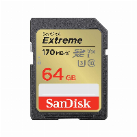 Карта памет SANDISK Extreme SDXC, 64GB, UHS-1,Class 10, U3, V30, 80 MB/s