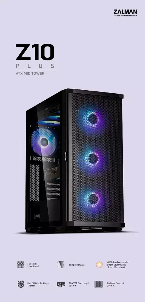 Кутия Zalman Z10 Plus TG EATX ARGB Case