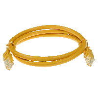 Мрежов пач кабел ACT U/UTP, CAT 6, RJ-45 - RJ-45, 0.5 m, Медни проводници, Жълт, Булк опаковка