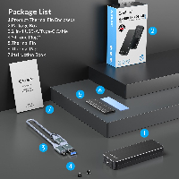 Външна кутия Orico HM2-G2-BK Storage Case M.2 NVMe M-key 10Gbps USB 3.1 Type-C