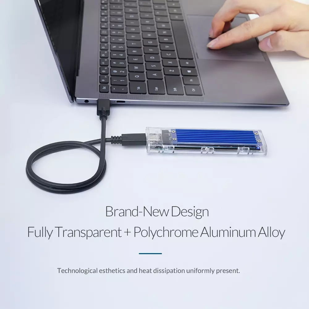 Външна кутия Orico TCM2-C3-BK Storage Case M.2 NVMe M-key USB 3.1 Type-C
