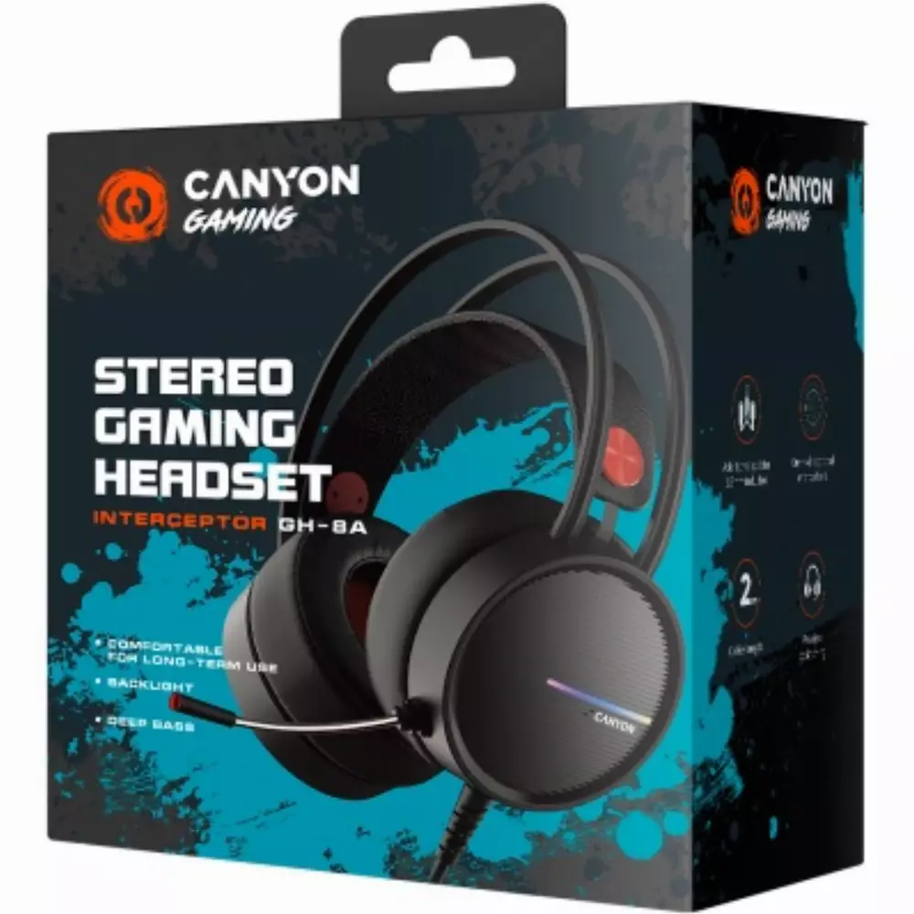 Геймърски слушалки Canyon Interceptor GH-8A Gaming USB 3.5mm - CND-SGHS8A